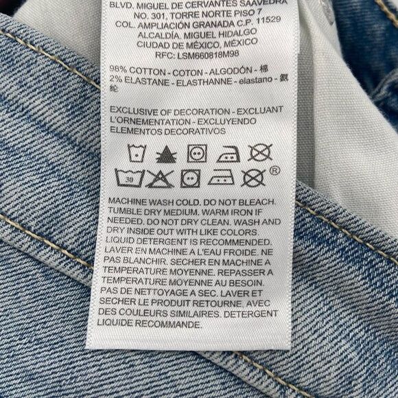 Levi’s Denizen Essential Stretch High Rise Distressed Shorts Size 8 NWT - Picture 5 of 8